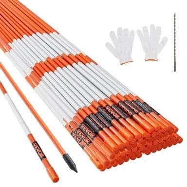 Tools, Home & Hobby Orange Fiberglass Driveway Markers, Snow Stakes With Reflective Tape, Steel Drill Bit, Gloves For Walkways And Parking Orange Fiberglass Driveway Markers, Snow Stakes With Reflective Tape, Steel Drill Bit, Gloves For Walkways And Parki