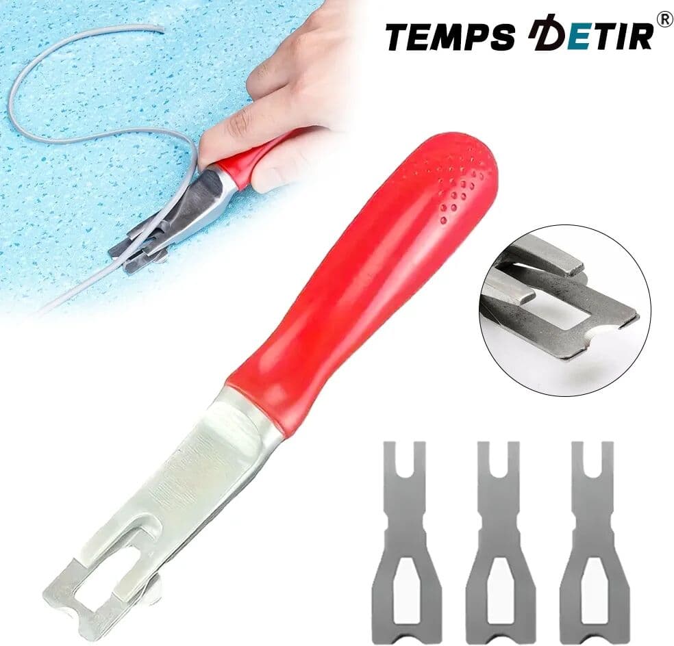 TEMPS DETIR Vinyl Floor Welding Trimming Tools, Welding Rod Flattener, Floor And Carpet Trimming And Trimming Knife, Three Blades, Scraper