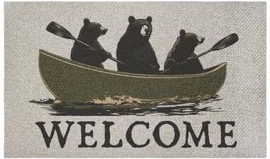 "Stupell Welcome Rowing Bears Outdoor Door Mat, design by Jim Baldwin, 18""x30"""
