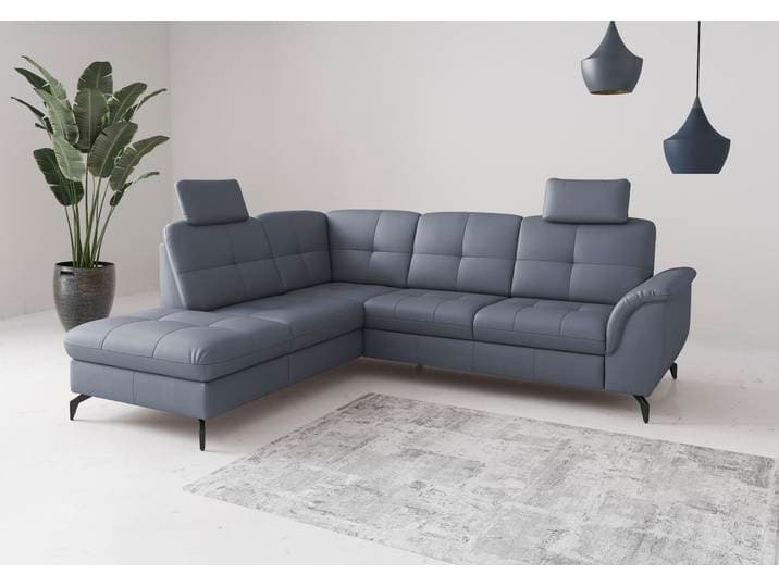 Ecksofa SIT & MORE Zora , grau (graublau), T:212cm, Sofas, Ecksofa