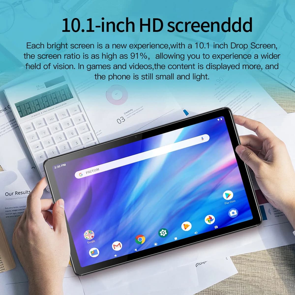 BDF 10.1 Inch Tablet Pc Octa Core 4GB RAM 64GB ROM Android 13.0 WiFi Bluetooth Dual SIM Cards Phone Call Type-C Tablets 5000mAh