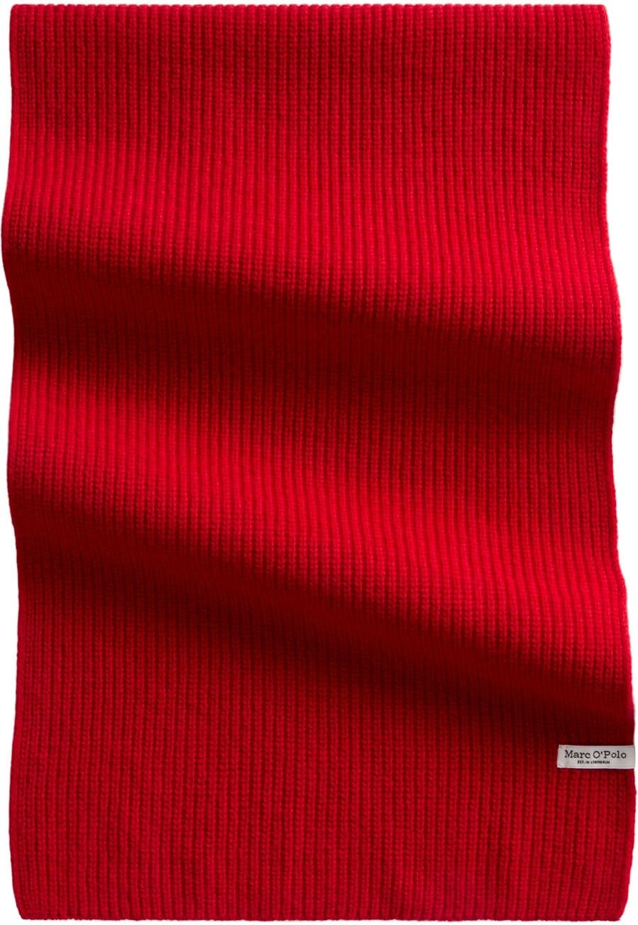 Strickschal MARC O'POLO "aus feinem Schurwolle-Mix", Damen, rot (sunny rot), Obermaterial: 80% Schurwolle, 20% Polyamid, unifarben, Modetücher