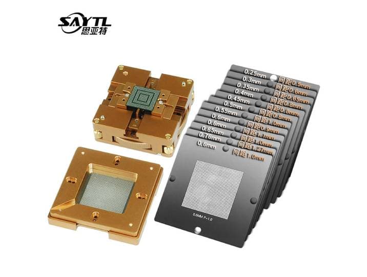 Support de pochoir BGA réglable universel avec 12 pièces pochoir de reballage BGA pour téléphone portable ordinateur portable CPU IC puce station de reprise BGA