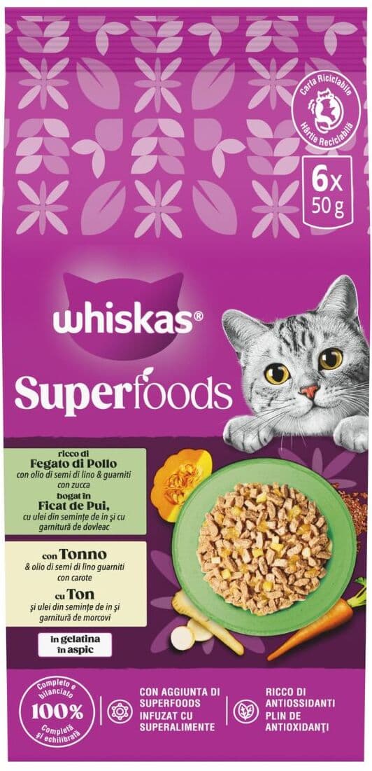 Whiskas Superfood Busta Multipack 6x50G ASSORTITO