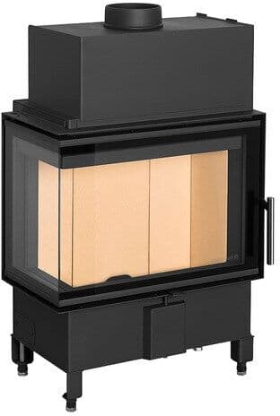 ROMOTOP Chimenea Leña Heat F58-31 Esquinera Izquierda Puerta Lateral. Negro