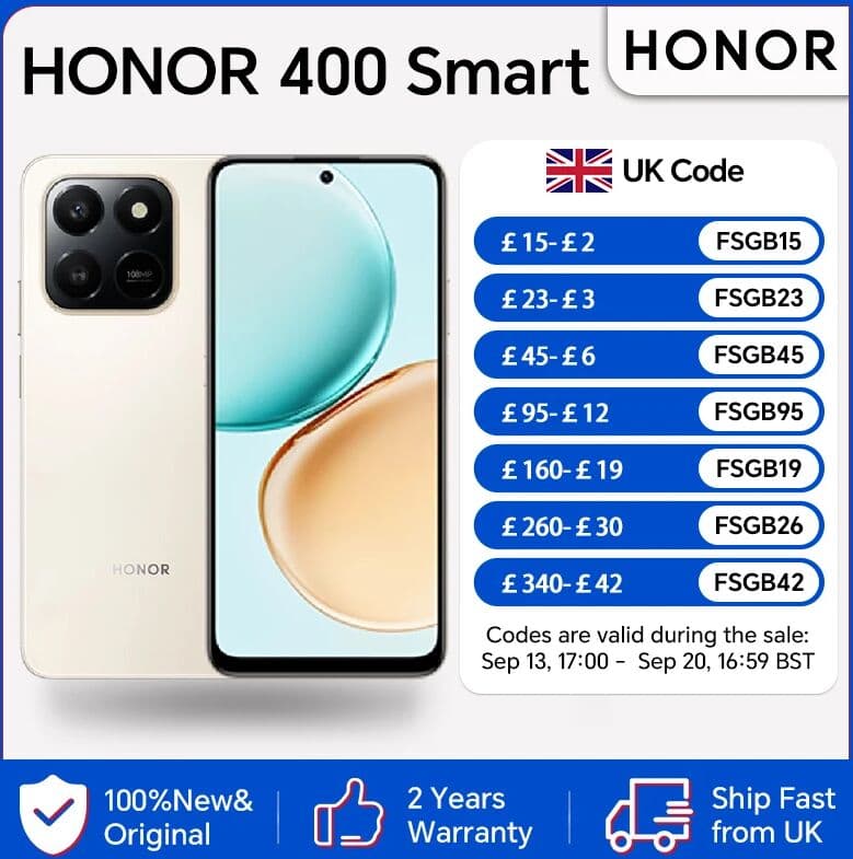HONOR 400 Smart 4G,EU Version,108MP Main Camera,6500mAh Battery, 5-star SGS Premium Drop Protection, Instant AI Button,IP54, HONOR Smartphone,4G Smartphone