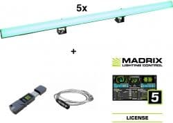 EuroLite Set 5x LED PR-100/32 Pixel DMX Rail + Madrix Software TILBUD NU