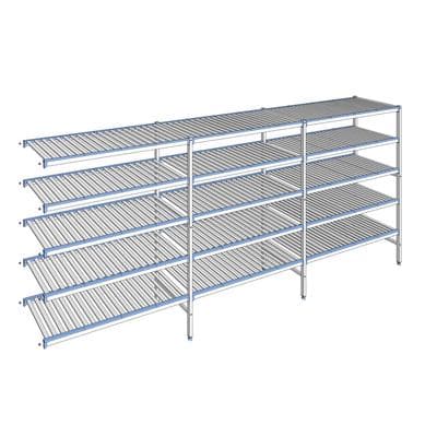 Tournus Ausstattung Regal mit herausnehmbaren Regalböden 5 Ebenen Aluminium 175 x 413.7 x 56 cm Tournus - ACI4137