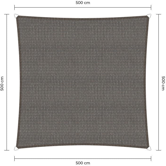 Sunfighters Sunfighter schaduwdoek vierkant grijs 5x5m.