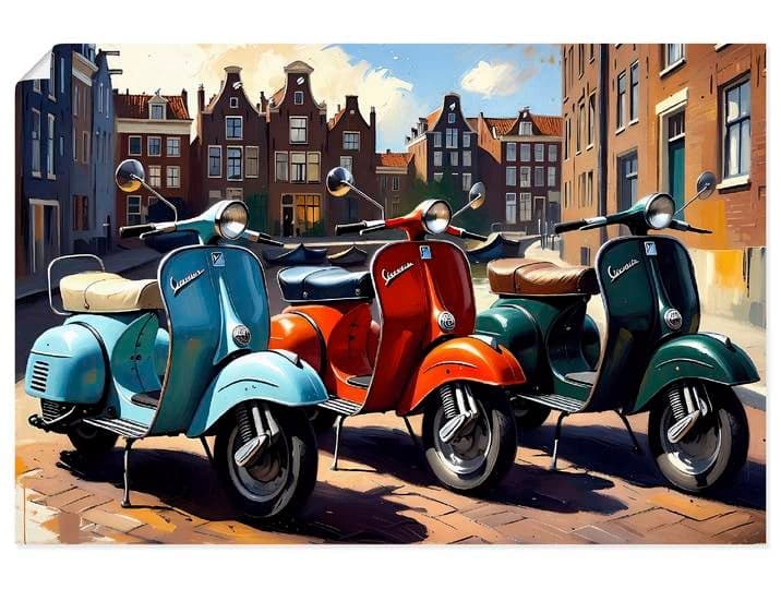Wandbild ARTLAND Mit dem Motorroller nach Amsterdam , farbe bild(er): farbig, B:30cm H:20cm, Bilder, Wandbild, als Alubild, Leinwandbild, Poster, Wandaufkleber in verschied. Grössen