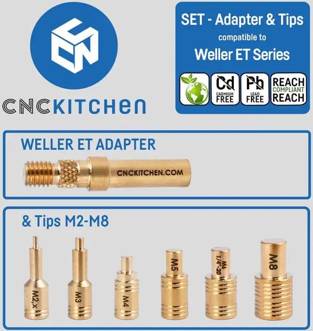 CNCKitchen Soldering Tips And Adapter For Weller Et-Serie