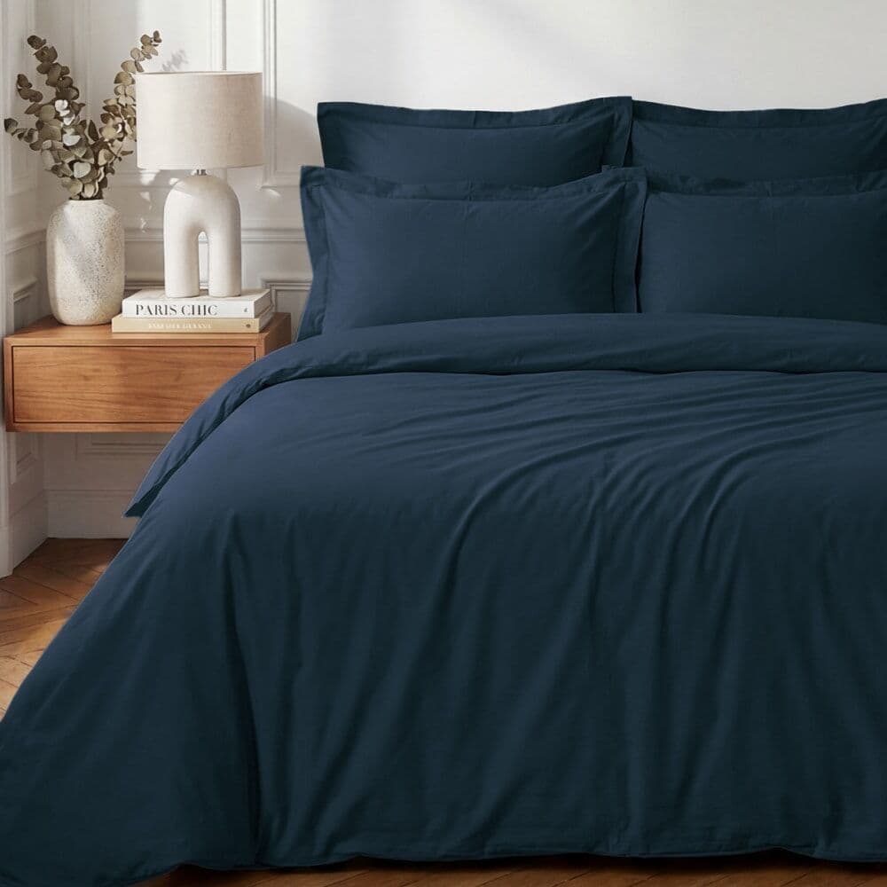 Sensei Maison Funda nórdica de percal de algodón indigo 200x200 cm