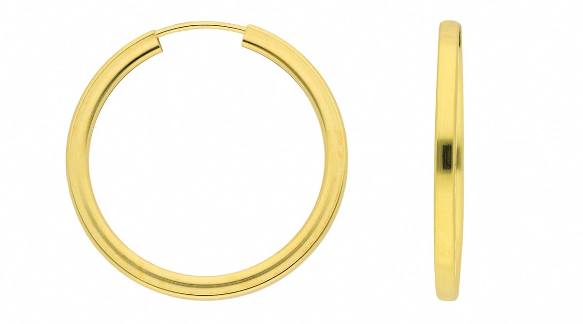 Paar Creolen ADELIA´S "30 mm ⌀ Creolen Ohrringe 333 Gold ( 8K )", gold, Ohrringe, Damen, Damen, Gold, Goldohrringe