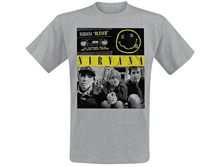 Nirvana Heren Bleach Cassettes T-Shirt Grijs