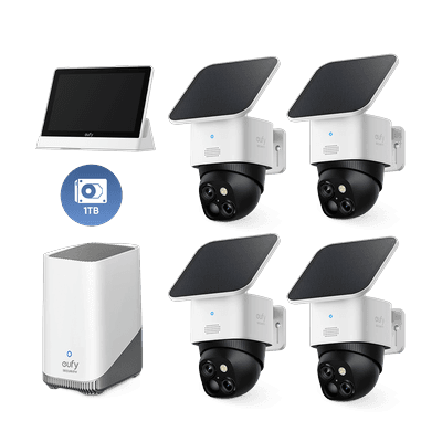 SoloCam S340 (4-Cam Pack) + HomeBase™ S380+ 1 TB Hard Drive+Smart Display E10