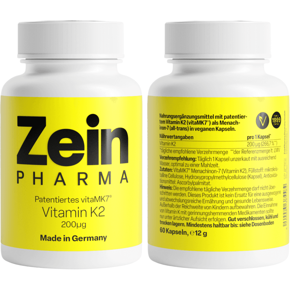 ZeinPharma Vitamin K2 200µg Bone Health Food Supplement 60&nbsp;caps.