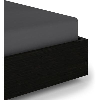 Spannbettlaken HECKETT & LANE "Elementi", grau (classic, anthrazit), B:90cm L:200cm, Mako-Satin, Obermaterial: 100% Baumwolle, Bettlaken, Spannbettlaken, Laken aus 100% Baumwolle, hochwertiges Mako-Satin, Betttuch ab 90x200