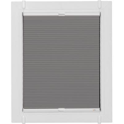 Plissee SUNLINES "Start-up Style Honeycomb", grau (grau, weiß, weiß), B:59cm H:185cm, Obermaterial: 100% Polyester, Plissees, verspannt mit Simply-Fix Klemmträger, Wabenplissee, nach Maß