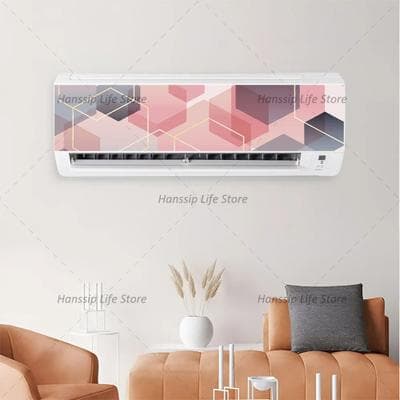 Uplift Picks 3D Geometric Air Conditioner Sticker Abstract AC Cover Wall Panel Decal flourescent Yellow 90x27 Cm