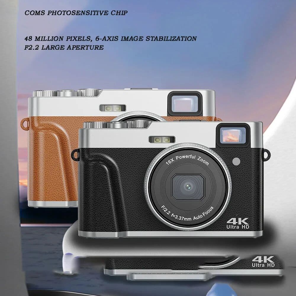 Erilles 48 Million Pixel High Definition Camera Digital Camera Home Shooting Selfie DSLR Camera Student Style Mirrorless Camera