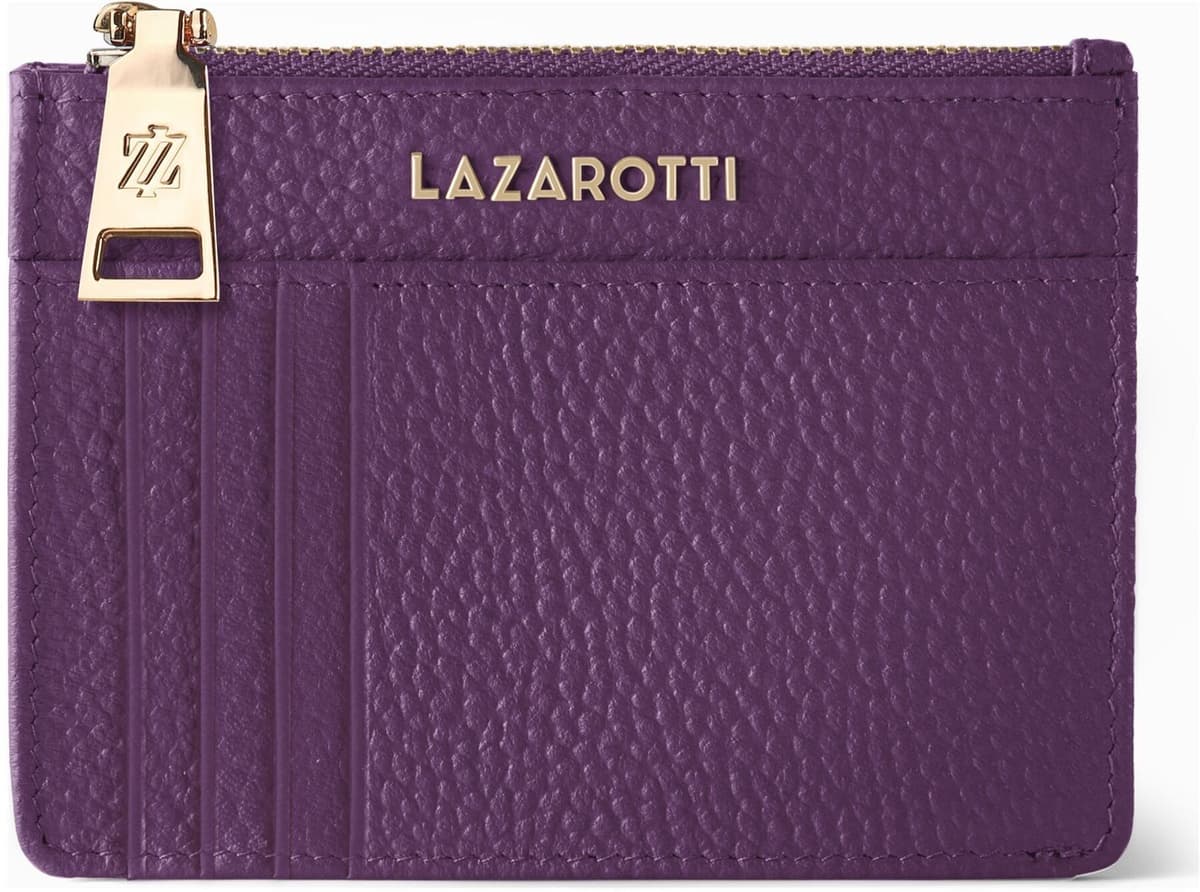 Kartenetui LAZAROTTI "Bologna Leather Schlüsseletui Cardholder Leder 11,5 cm mit Air", Damen, lila, Leder, Kleinlederwaren