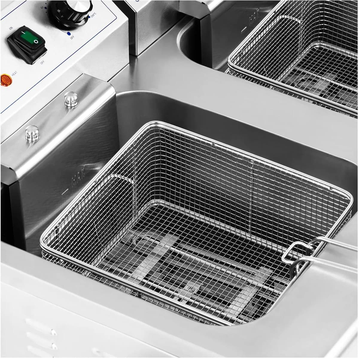 Elektrická dvojitá fritéza - 2 x 16 l - 10 000 W - 400 V - podstavná skříňka - vypouštěcí kohout - Royal Catering RCPKF 26DSH