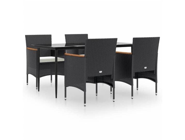 vidaXL Ensemble de jardin 5 pièces avec coussins Noir
