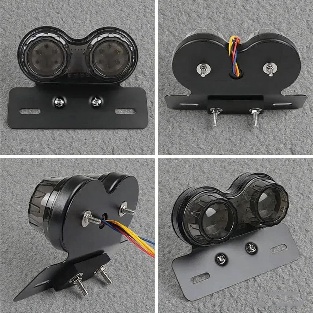NONE Universal 12V For Honda Yahama Rear Light Motorcycle LED Tail Light Integrated Brake Turn Signal With License Plate Bracket