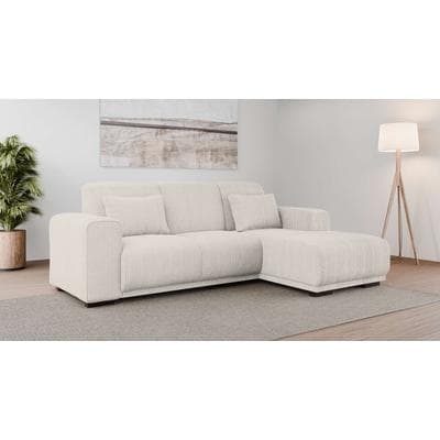 Ecksofa OTTO HOME "BORNHOLM L-Form, B: 234 cm - OTTO. Verlässliche Qualität.", beige (creme), B:234cm H:85cm T:162cm, 100% Polyester, Sofas, Ecksofa, Recamiere links oder rechts bestellbar, Wellenfederung, inkl. 2 Kissen