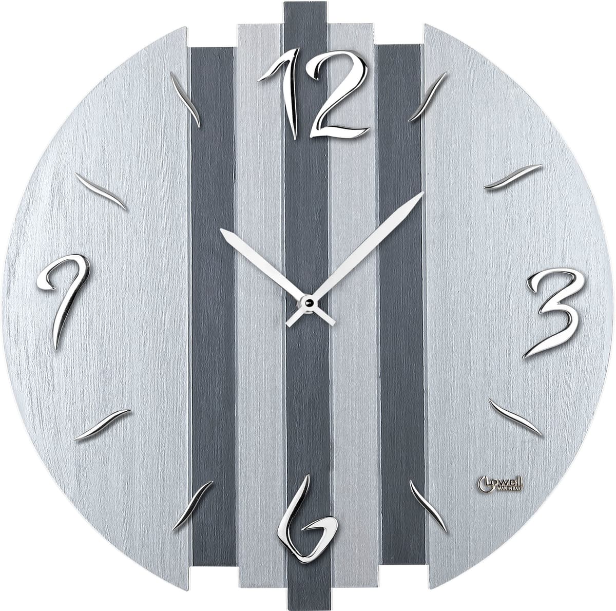 Wanduhr CHRISTOFFEL "Lowell", silber (silberfarben), H:3,5cm, Wanduhren, Wanduhr silberfarben B/H/T: 3,5cm