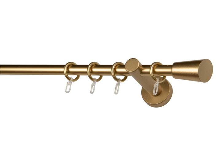 Gardinenstange GARESA CLASSICO MOLIS , gold (goldfarben), L:300cm, Gardinenstangen, Gardinenstange, Vorhanggarnitur, verlängerbar, Wandmontage, Keil, mit Ringe und Haken