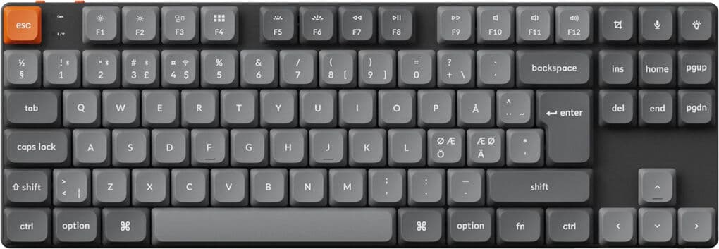 Keychron K1 Max Tkl Low Profile Hotswap Trådløst Tastatur [Gateron Red] - Iso