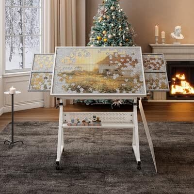 Kodotan sofa 1500 pieces Jigsaw Puzzle metal Table board for adults gift with 4 trays(black)