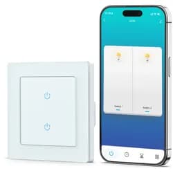 Alexa WLAN Lichtschalter, CURRYSMARTER Smart Lichtschalter 2Fach 1Weg