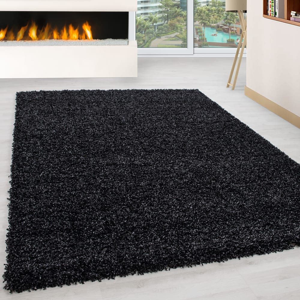 Nazar Tapis intérieur à poils longs anthracite-80x80 Gris 80x3x80cm