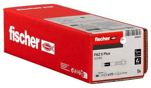 Fischer 564603 FAZ II Plus 20/60 Bolzenanker 202mm 20mm 5St.