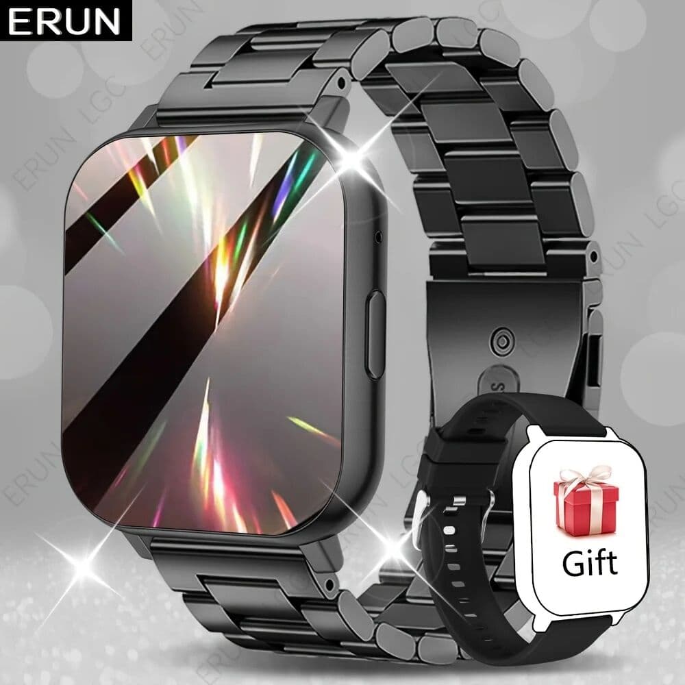 ERUN Men's Smart Watch, Sports Watch, High-Definition Display, Wireless Calling, Message Notifications, Multiple Sports Modes