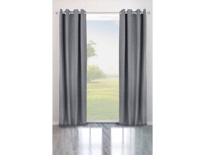 Verdunkelungsvorhang BRUNO BANANI Bela Gr. 4, grau, B:130cm H:245cm, Polyester, Gardinen, Verdunkelungsvorhang, blickdicht, meliert, verschiedene Grössen