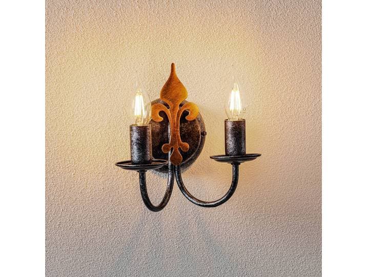 Kögl Wandlampe CASTELLO, dimmbar, schwarz, für Wohn- / Esszimmer, Metall, Landhaus / Rustikal, Wandleuchte, Wandlampe Innen