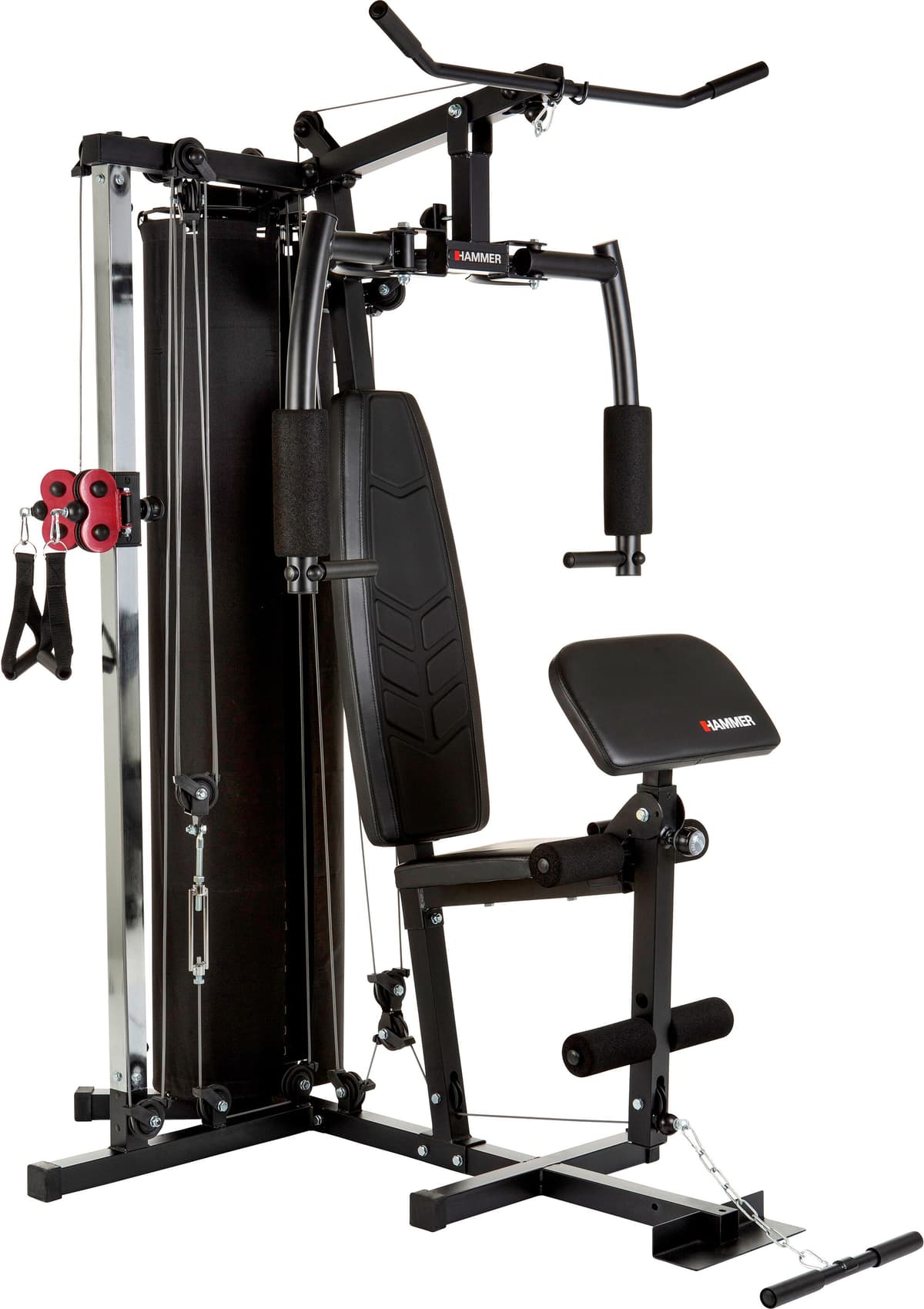 Kraftstation HAMMER "Kraftstation FERRUM TX2", schwarz, Kraftstationen, KinderB:120cm H:198cm L:150cm, Kraftstation, max. Benutzergewicht 120 kg, max. Trainingsgewicht 80 kg, B:120cm H:198cm L:150cm