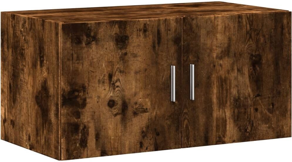 vidaXL Armoire de rangement chêne fumé 80x42,5x225cm bois d'ingénierie