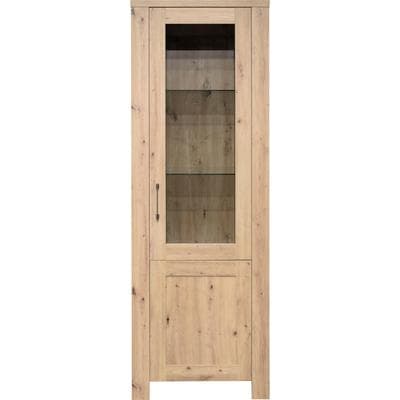 Vitrine MÄUSBACHER, braun (natur), B:66cm H:188cm T:42cm, Holzwerkstoff, Schränke, Vitrine