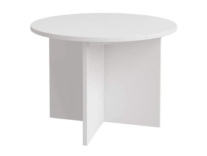 Ausziehbarer Esstisch Ovo rund 110-190x110 cm weiß