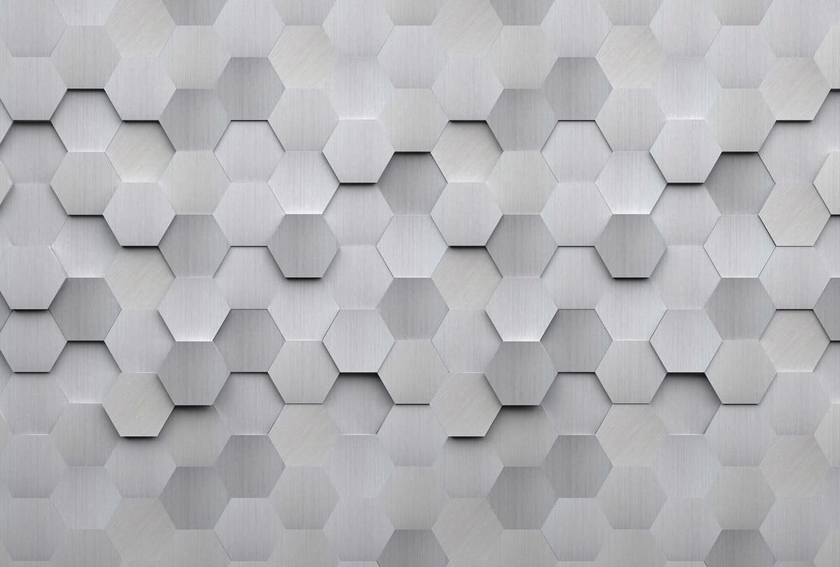 Fototapete ARCHITECTS PAPER "3D Look Comb", grau (grau, silber), B:4m L:2,7m, Vlies, Tapeten, Vlies, Wand, Schräge