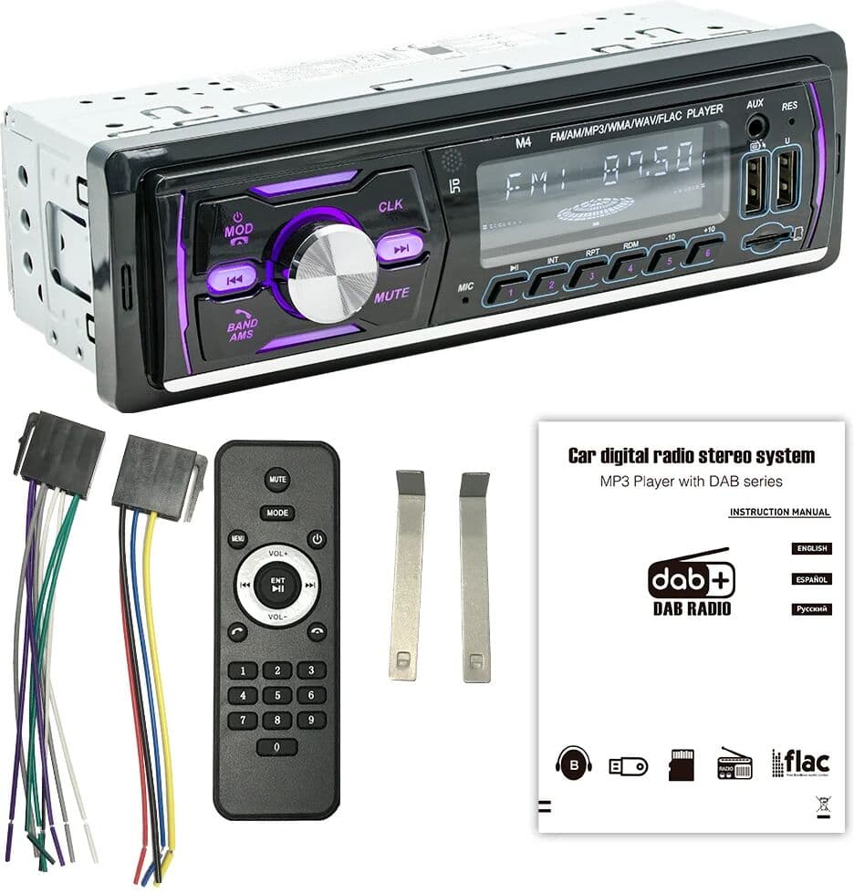 BQCC 1 Din MP3 Car Player DAB Digital Radio Bass-Heavy Audio Location And Car Search 2.5D Screen Full Touch Button Car Audio