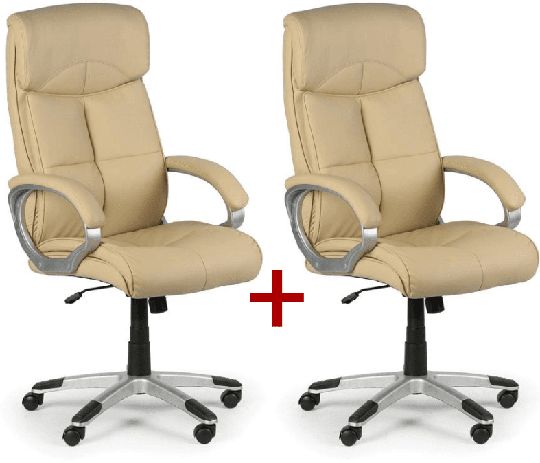B2B Partner Kožené kancelářské křeslo FOSTER 1+1 ZDARMA, béžová