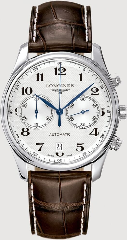 Longines Reloj de hombre L26294783 The Master Collection automático de piel marrón. Plateado
