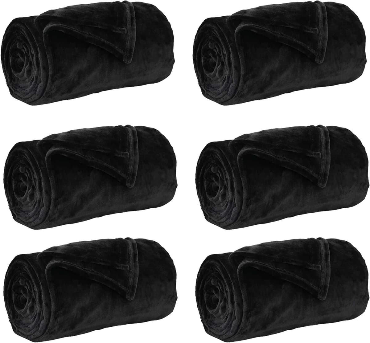 vidaXL Couvertures à jeter 6 pc Noir 200 x 150 cm 4,68 kg Polaire