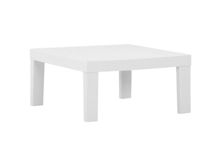 Table basse de jardin en plastique blanc, moderne, imperméable, pour patio, cour, loisirs (table uniquement)