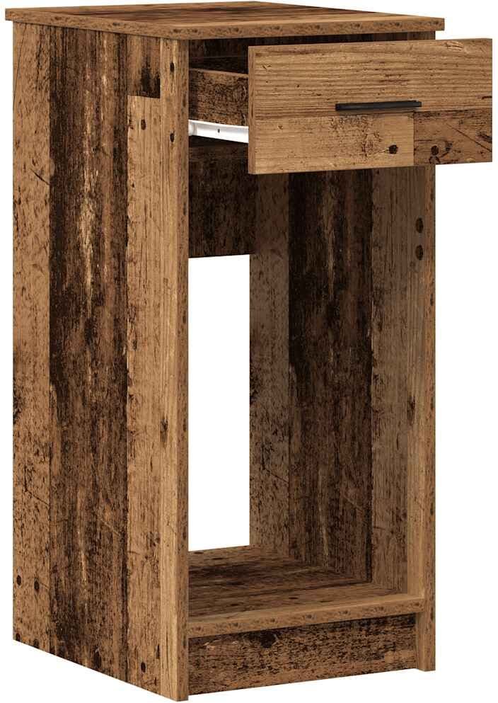 vidaXL Support de tour d'ordinateur avec tiroir vieux bois 35x45x77 cm